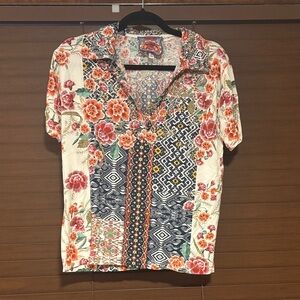 Johnny Was Floral Collared Shirt